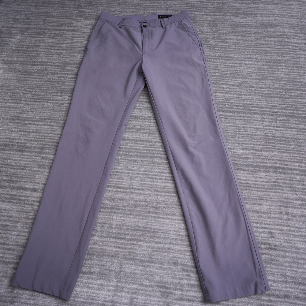 Dunning Golf Mens Performance Stretch Pants Grey 30x32(31.5) Flat Front Trousers